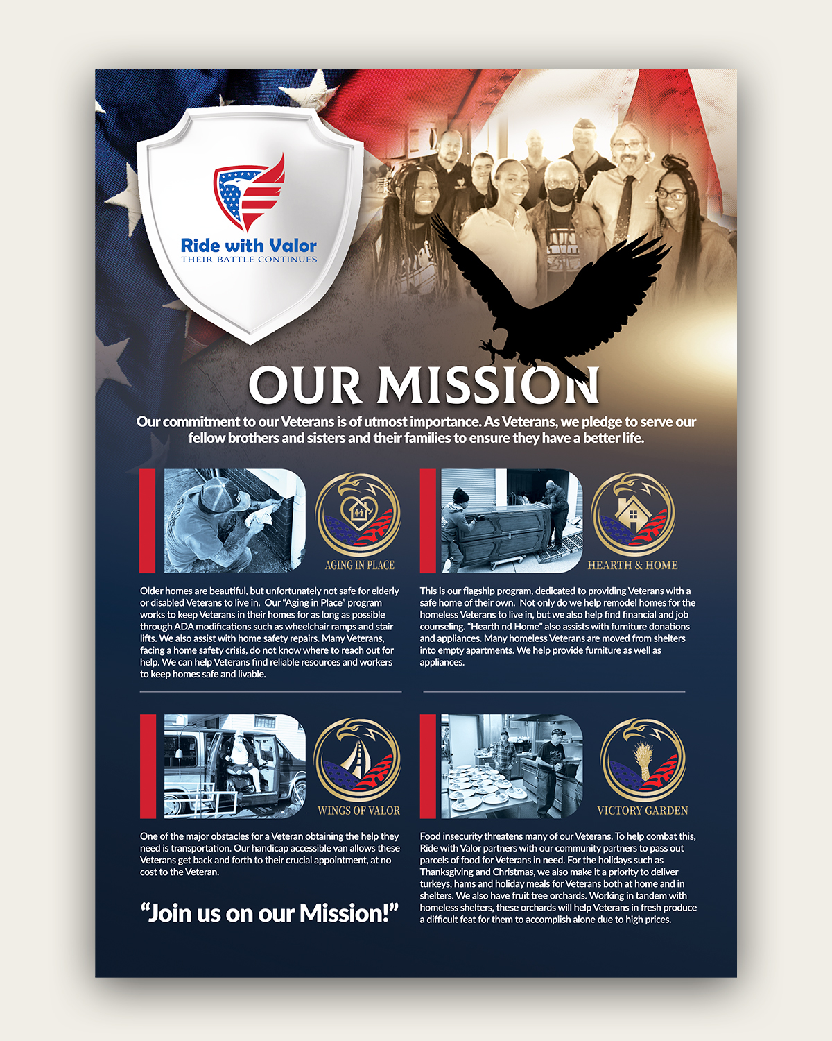 Flyer Design by ELOISE LIND for Ride with Valor | Design #27947057
