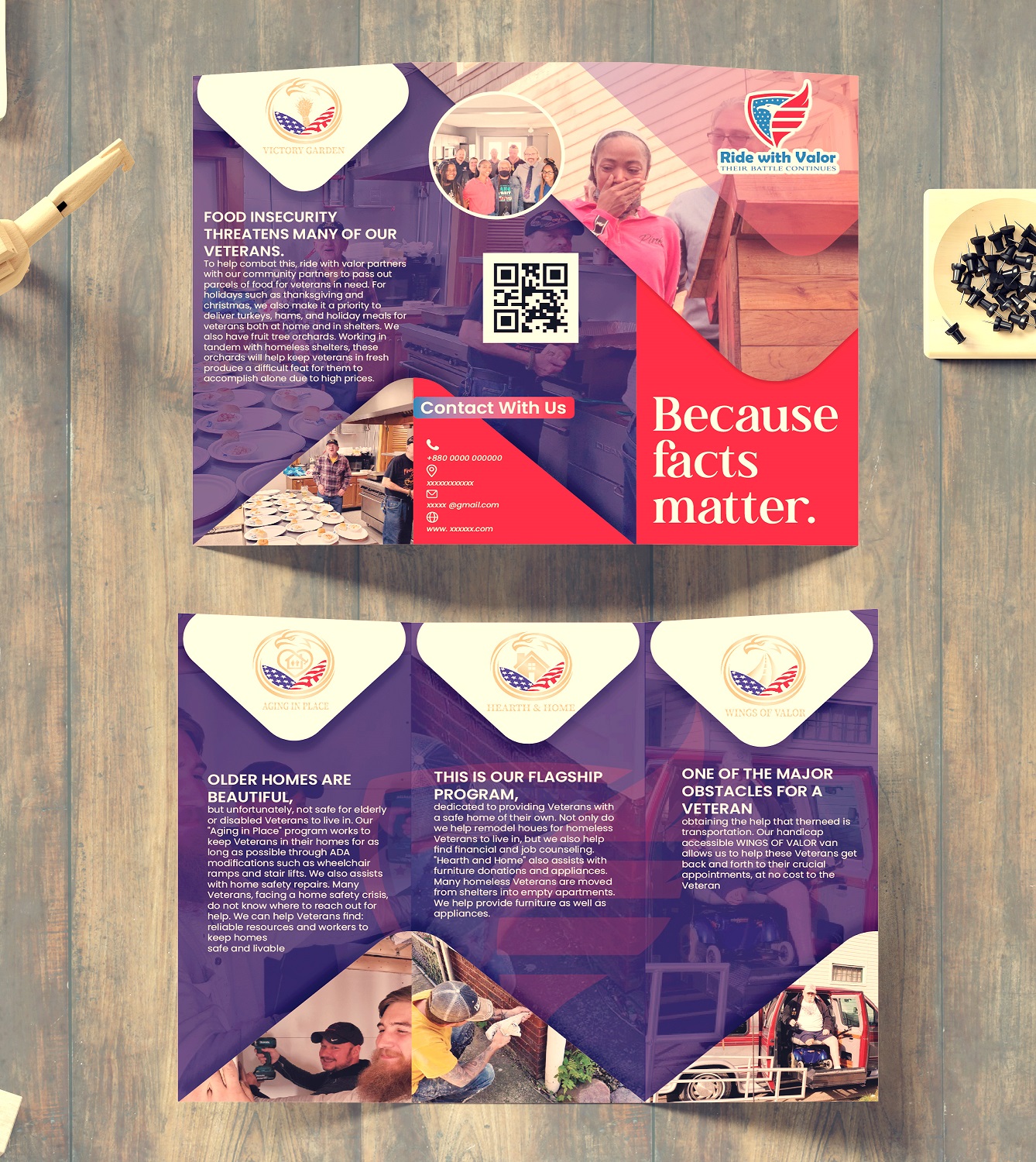 Flyer Design by 3Guys for Ride with Valor | Design #27952310