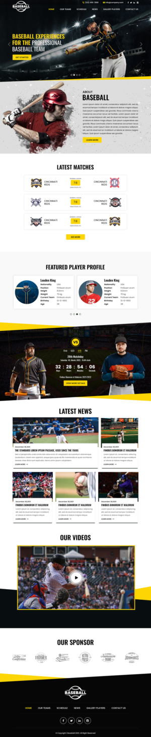 Baseball Teams Website | Web-Design von Titan Eagle