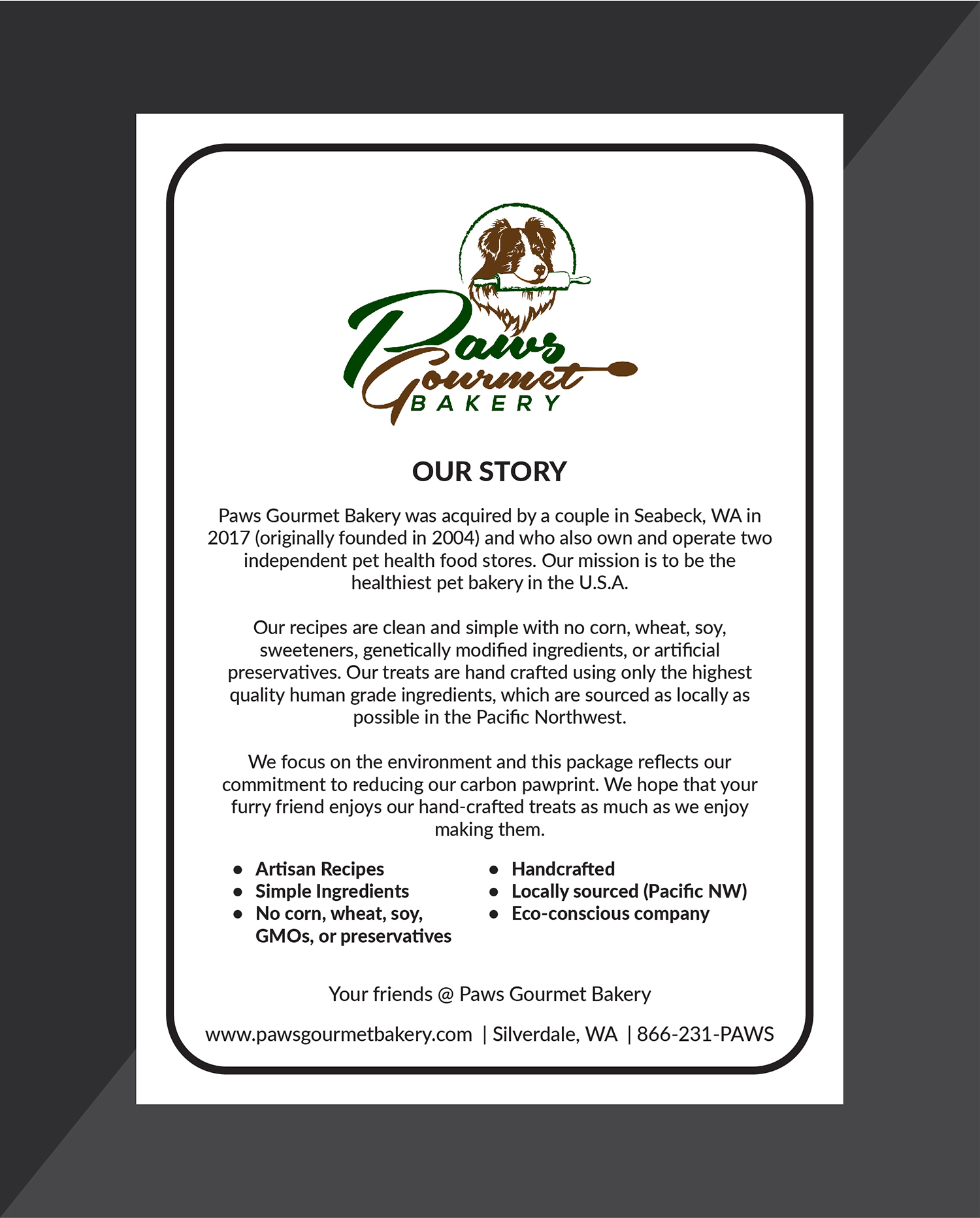 Packaging Design by Deziners Zone for Paws Gourmet Bakery | Design #27968634