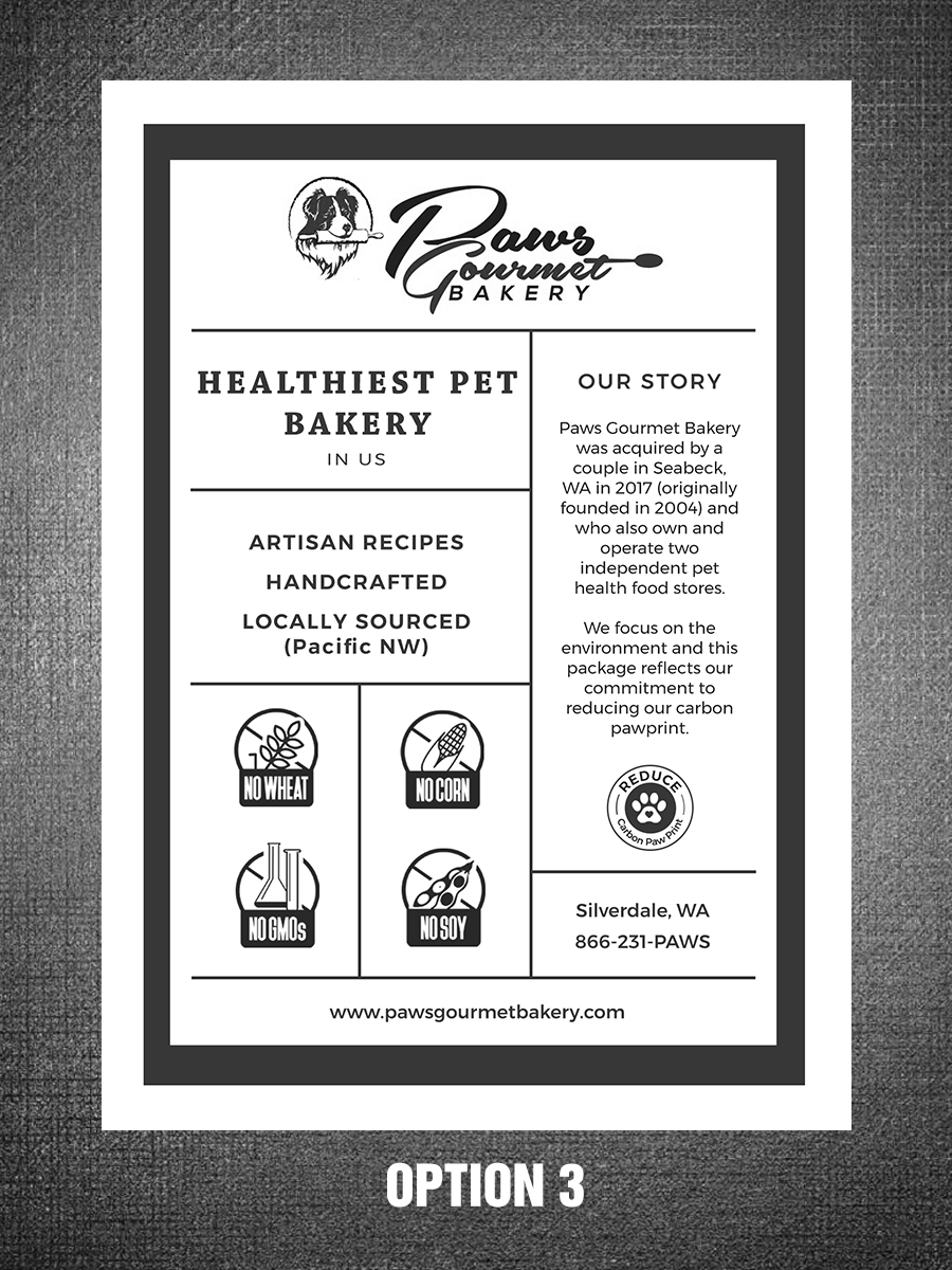 Verpackungs-Design von rug für Paws Gourmet Bakery | Design #27977852