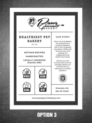 Packaging Design by rug for Paws Gourmet Bakery | Design #27977852