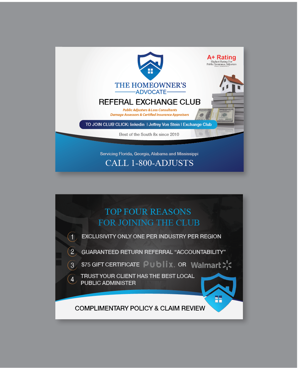 Postcard Design by alex989 for The HomeOwner's Advocate | Design #27981540