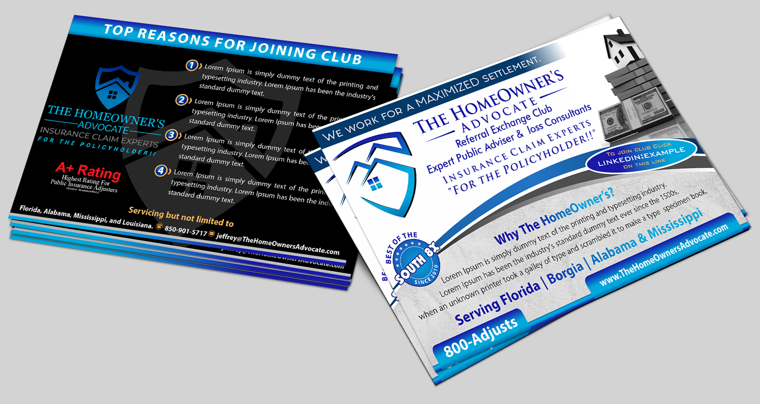 Postcard Design by Petter Goms for The HomeOwner's Advocate | Design #27958470