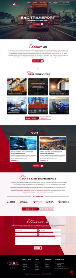 Landing Page Design by pb for SAC Transport Logistics | Design: #27956809