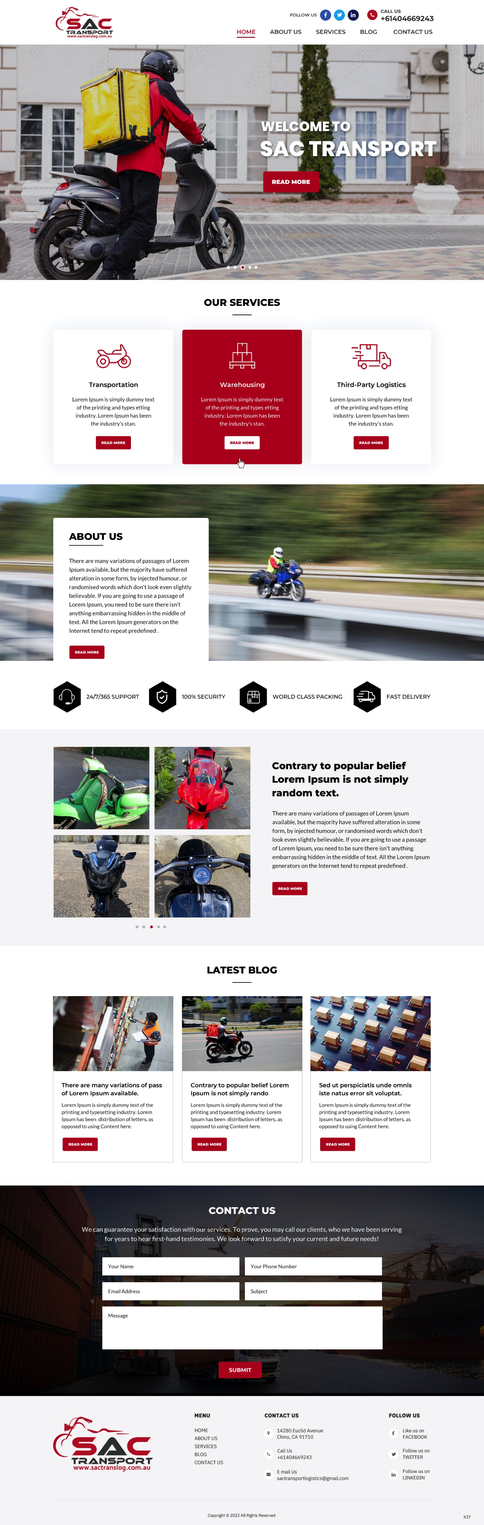 Landing Page Design by pb for SAC Transport Logistics | Design #27956811