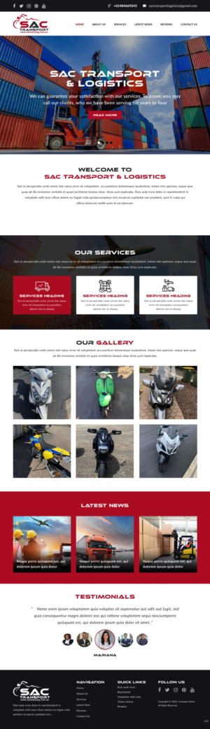 Landing Page Design by pb for SAC Transport Logistics | Design: #27956812