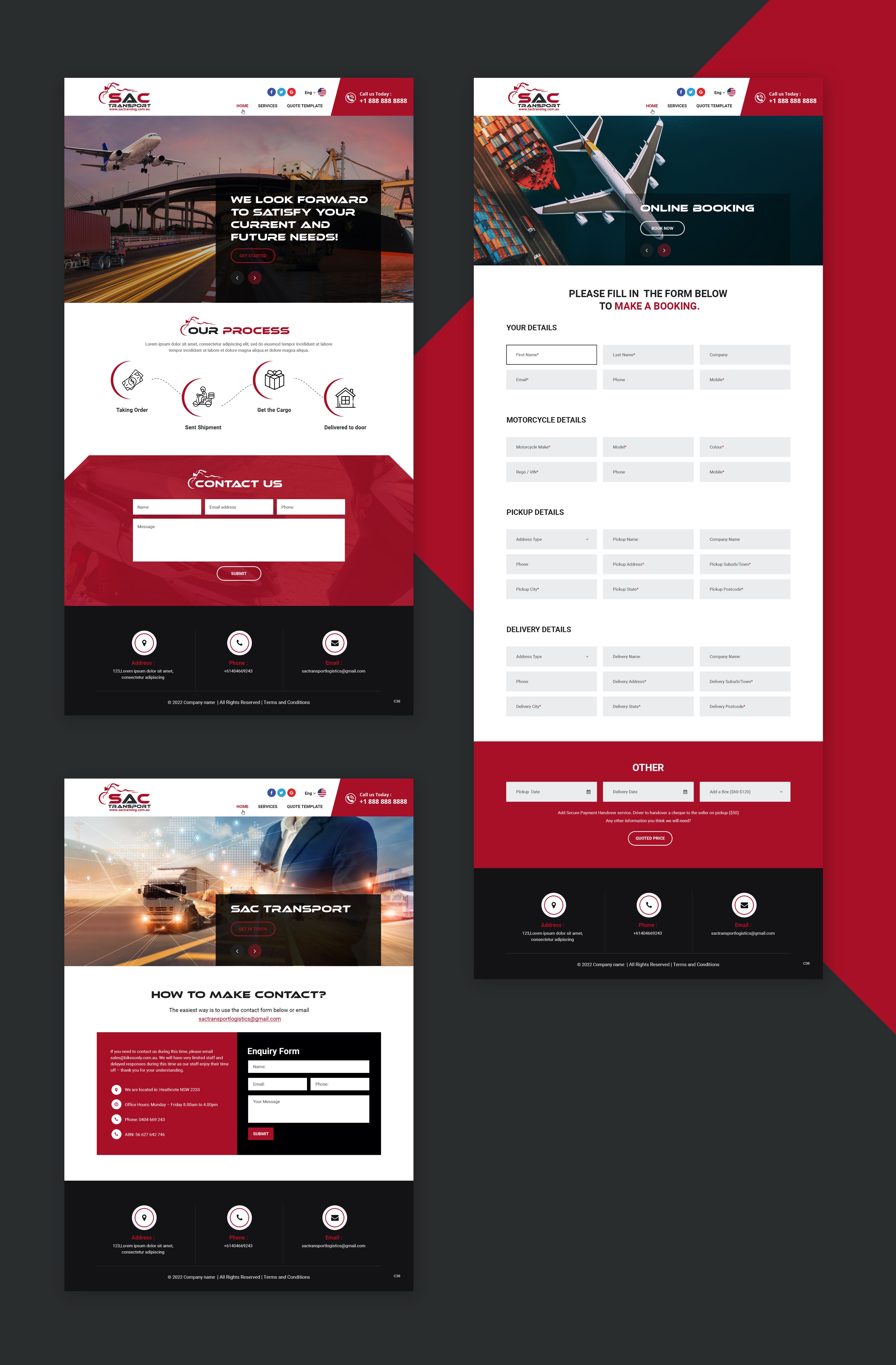Landing Page Design by pb for SAC Transport Logistics | Design #27965601