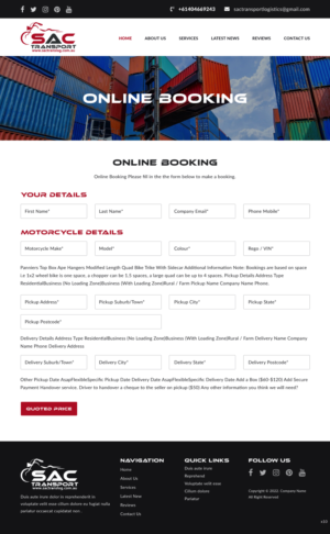 Landing Page Design by pb for SAC Transport Logistics | Design: #27965603