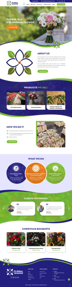 Landing Page Design by pb for Floral Seasons Corp | Design: #27965572