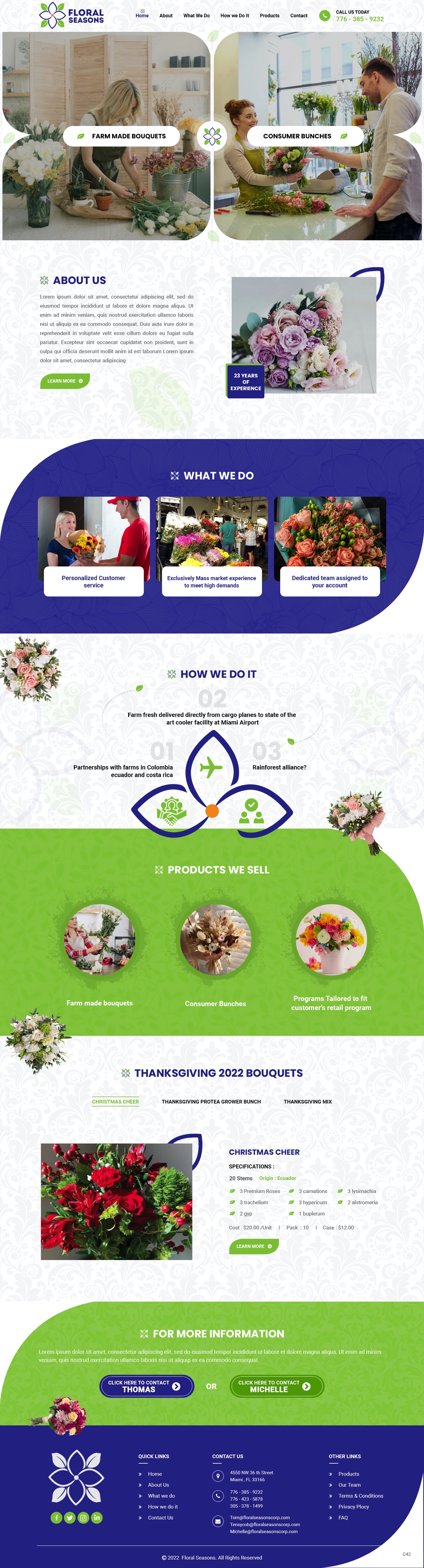 Landing Page Design by pb for Floral Seasons Corp | Design #27965573