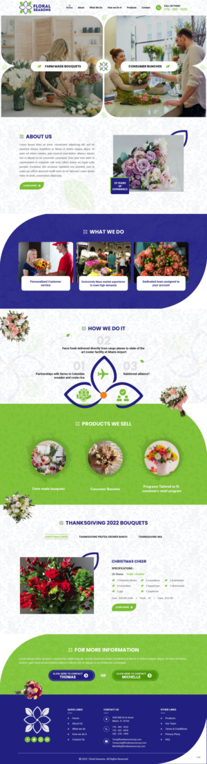 Landing Page Design by pb for Floral Seasons Corp | Design: #27965573