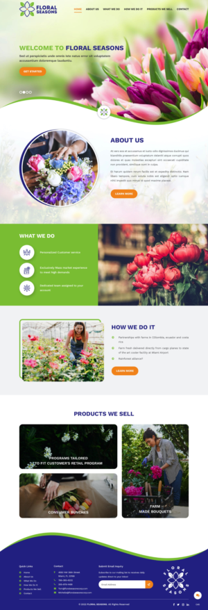 Landing Page Design by pb for Floral Seasons Corp | Design: #27965574