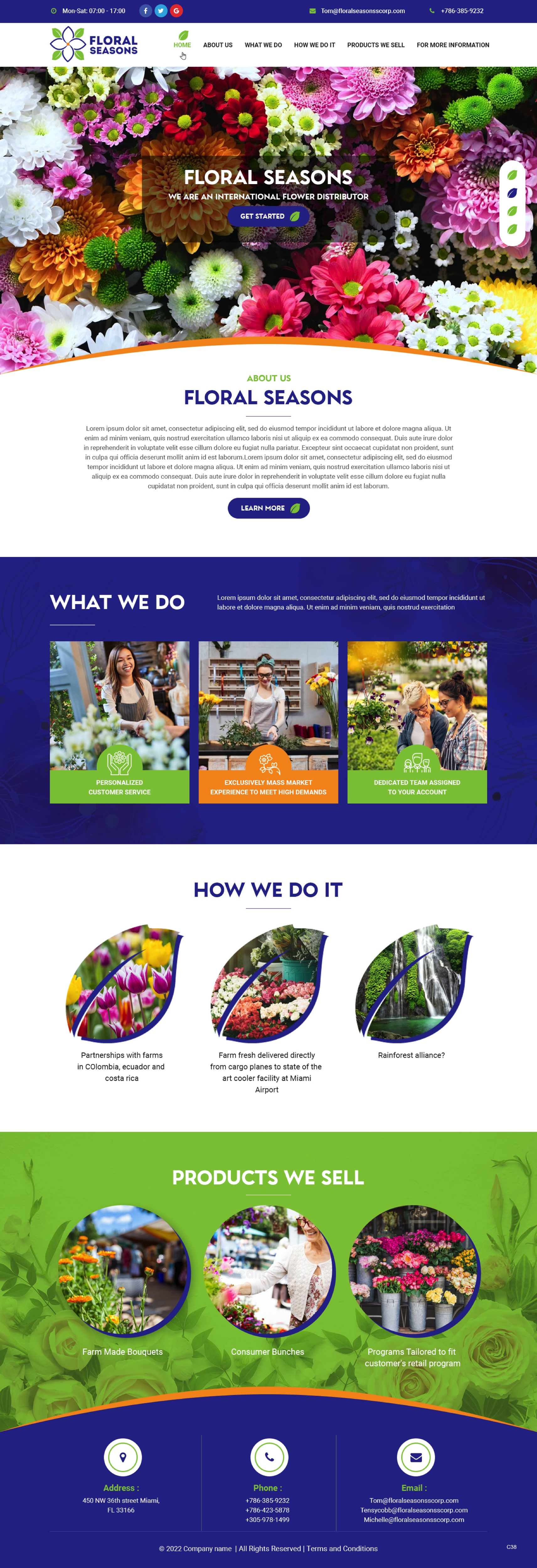 Landing Page Design by pb for Floral Seasons Corp | Design #27965576