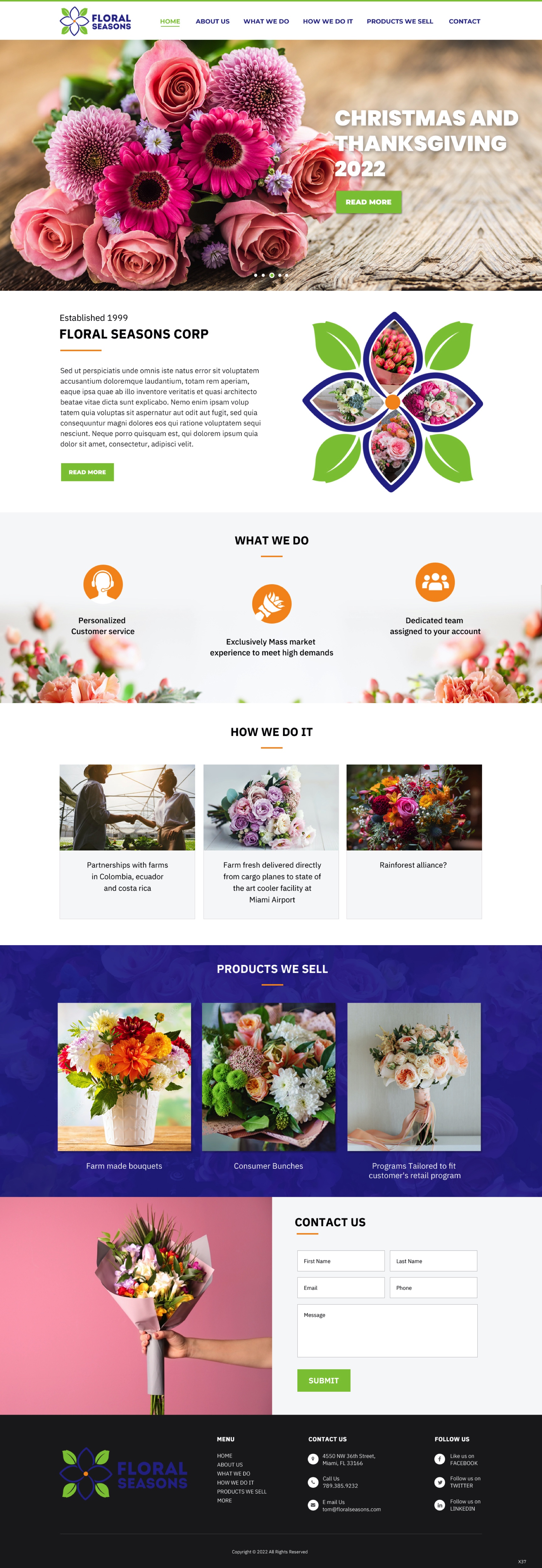 Landing Page Design by pb for Floral Seasons Corp | Design #27965578