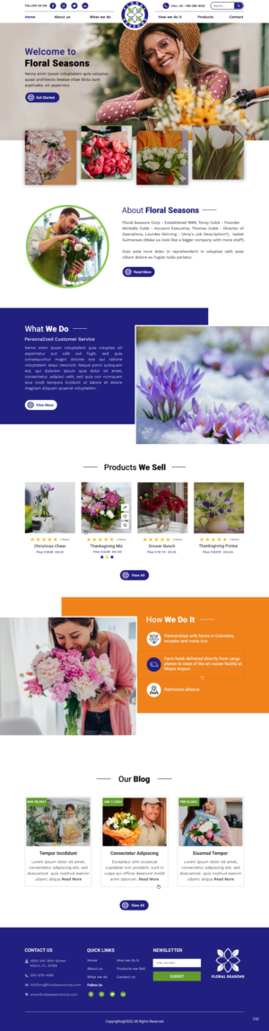 Landing Page Design by pb for Floral Seasons Corp | Design: #27965579