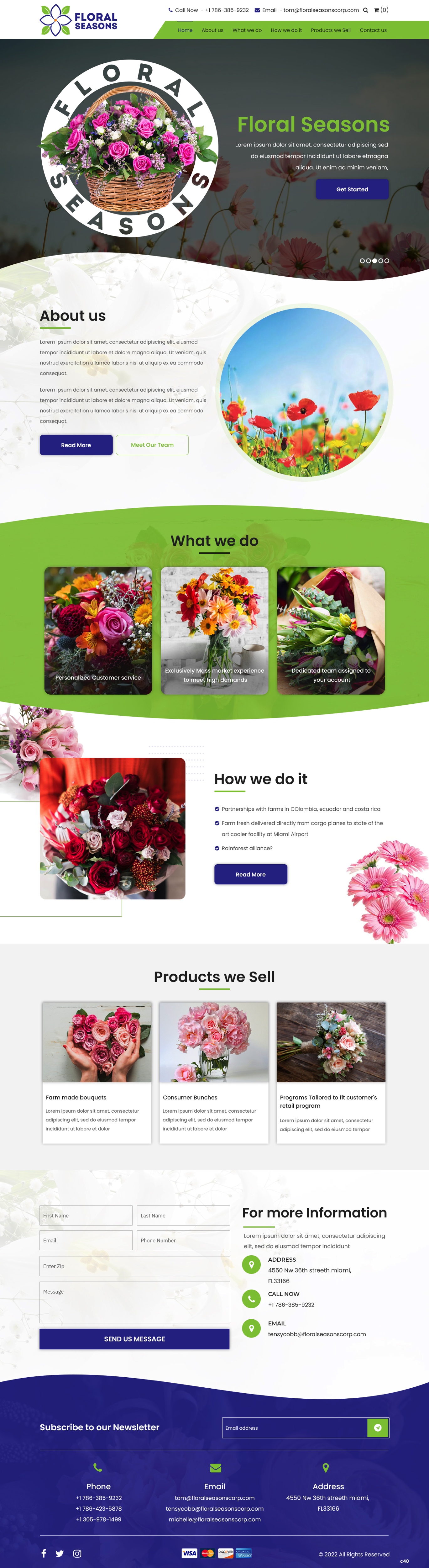 Landing Page Design by pb for Floral Seasons Corp | Design #27971406
