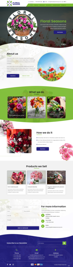 Landing Page Design by pb for Floral Seasons Corp | Design: #27971406