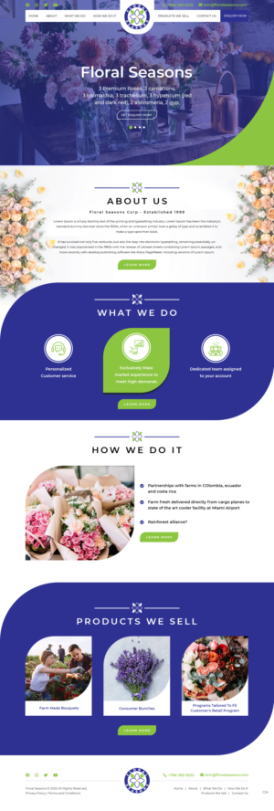 Landing Page Design by pb for Floral Seasons Corp | Design: #27971407
