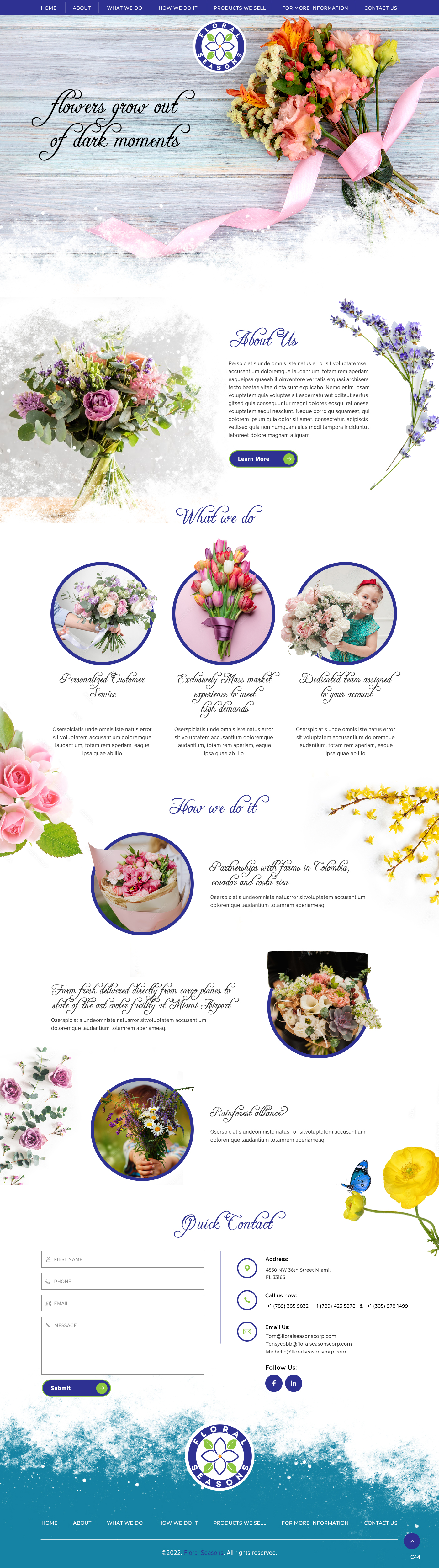 Landing Page Design by pb for Floral Seasons Corp | Design #27971408