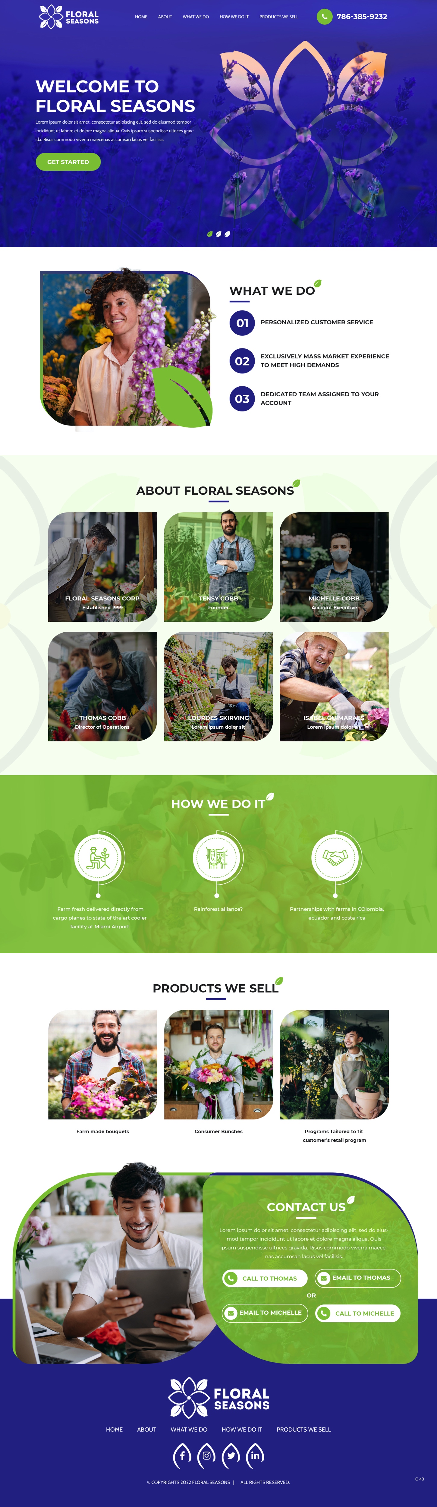 Landing Page Design by pb for Floral Seasons Corp | Design #27971411