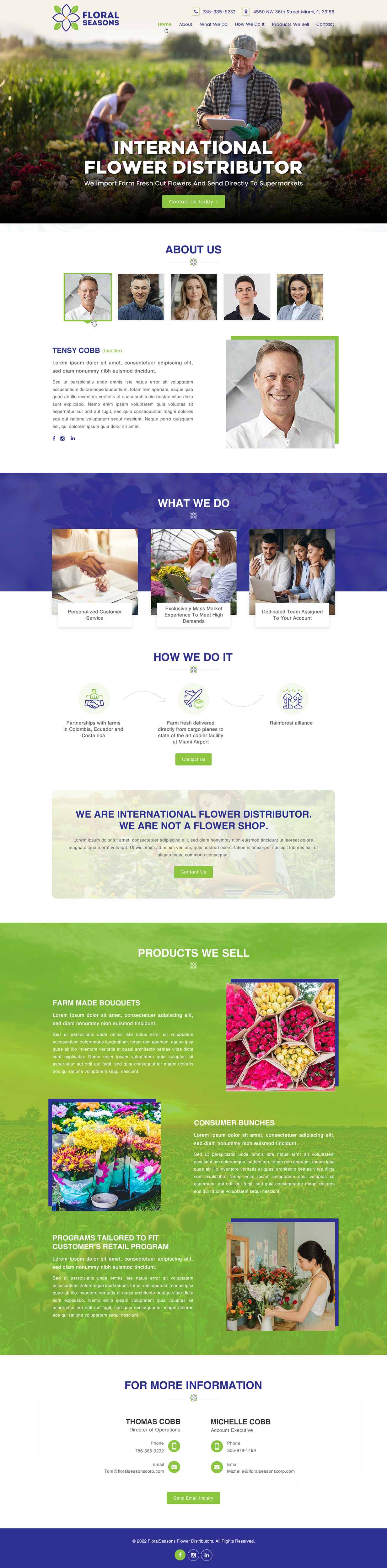 Landing Page Design by Sbss for Floral Seasons Corp | Design #27971187