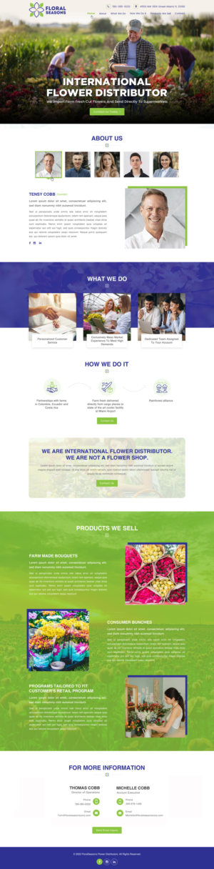 Landing Page Design by Sbss for Floral Seasons Corp | Design: #27971187