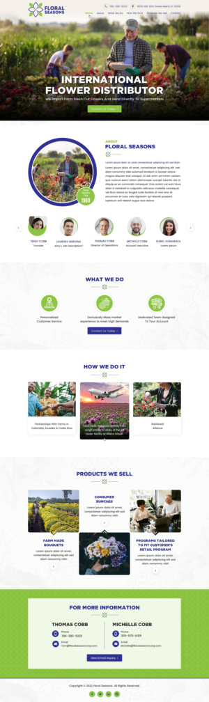 Landing Page Design by Sbss for Floral Seasons Corp | Design: #27996967