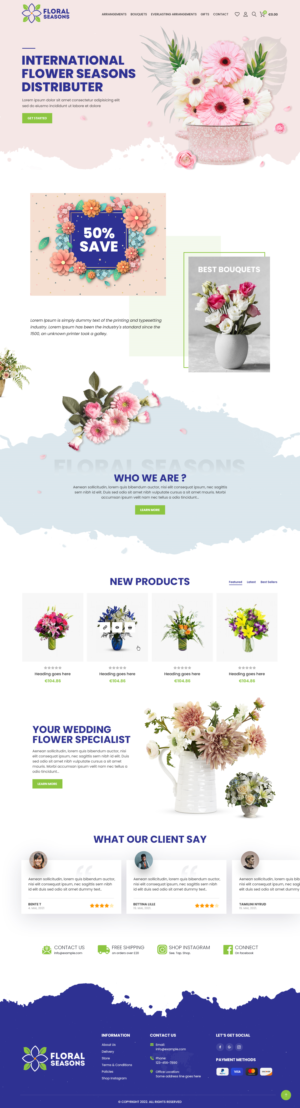 International Flower distributer needs a landing page | Diseño de Página de Aterrizaje por nzdesigners
