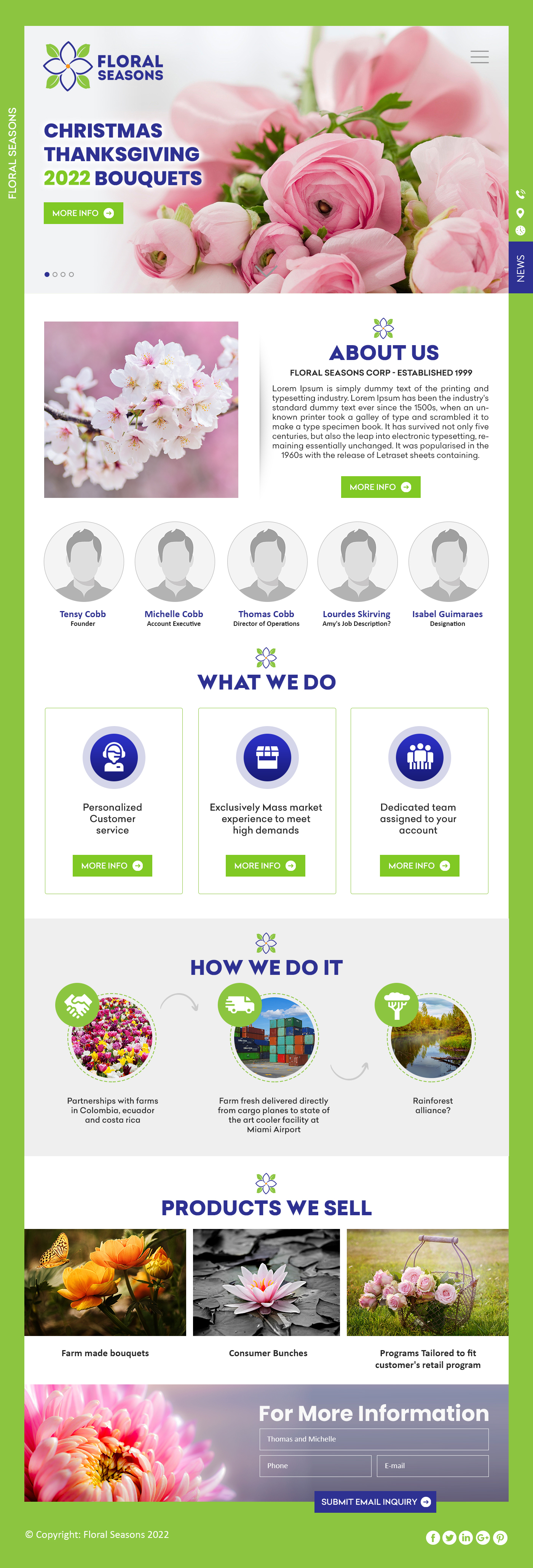 Landing Page Design by SAI DESIGNS for Floral Seasons Corp | Design #27990491