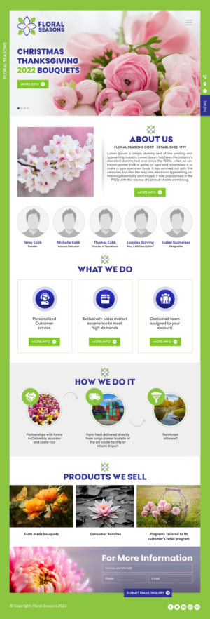 Landing Page Design by SAI DESIGNS for Floral Seasons Corp | Design: #27990491