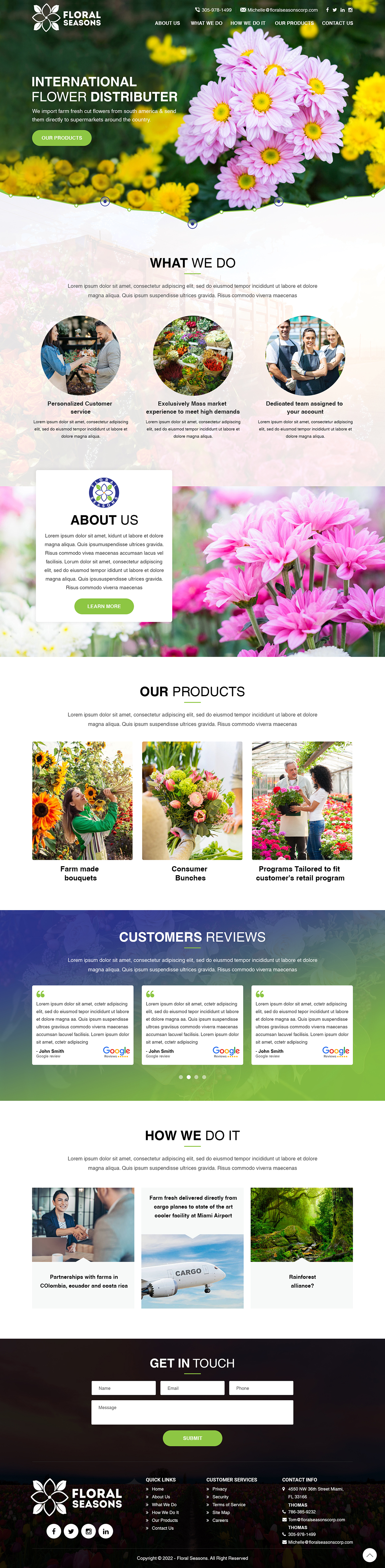 Landing Page Design by Titan Eagle for Floral Seasons Corp | Design #27959518