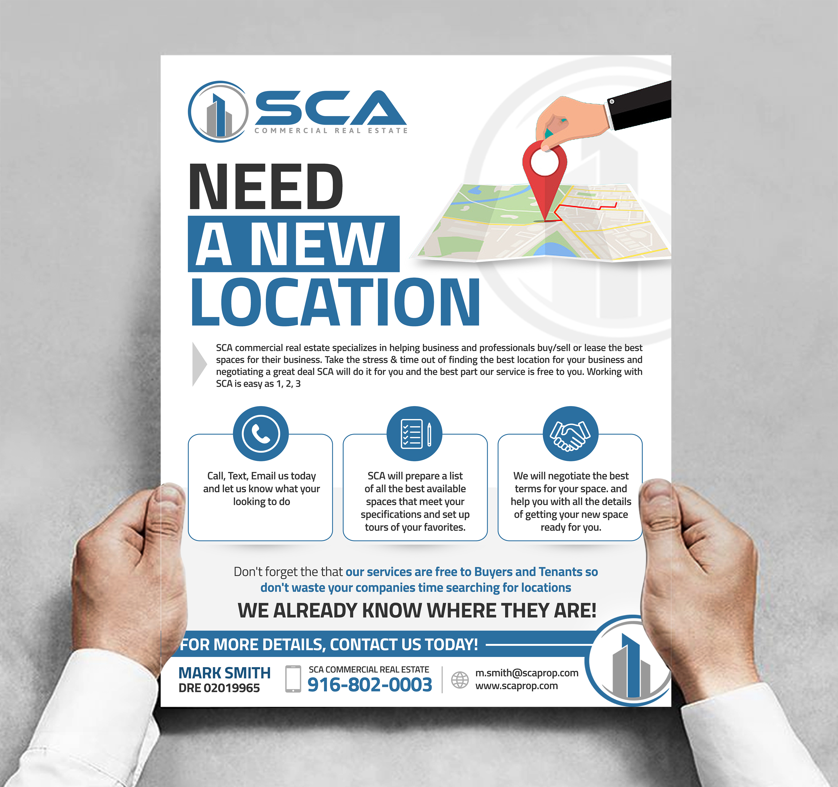 Diseño de Flyer por ARTOGRAPHY para SCA Commercial Real Estate | Diseño #27956801