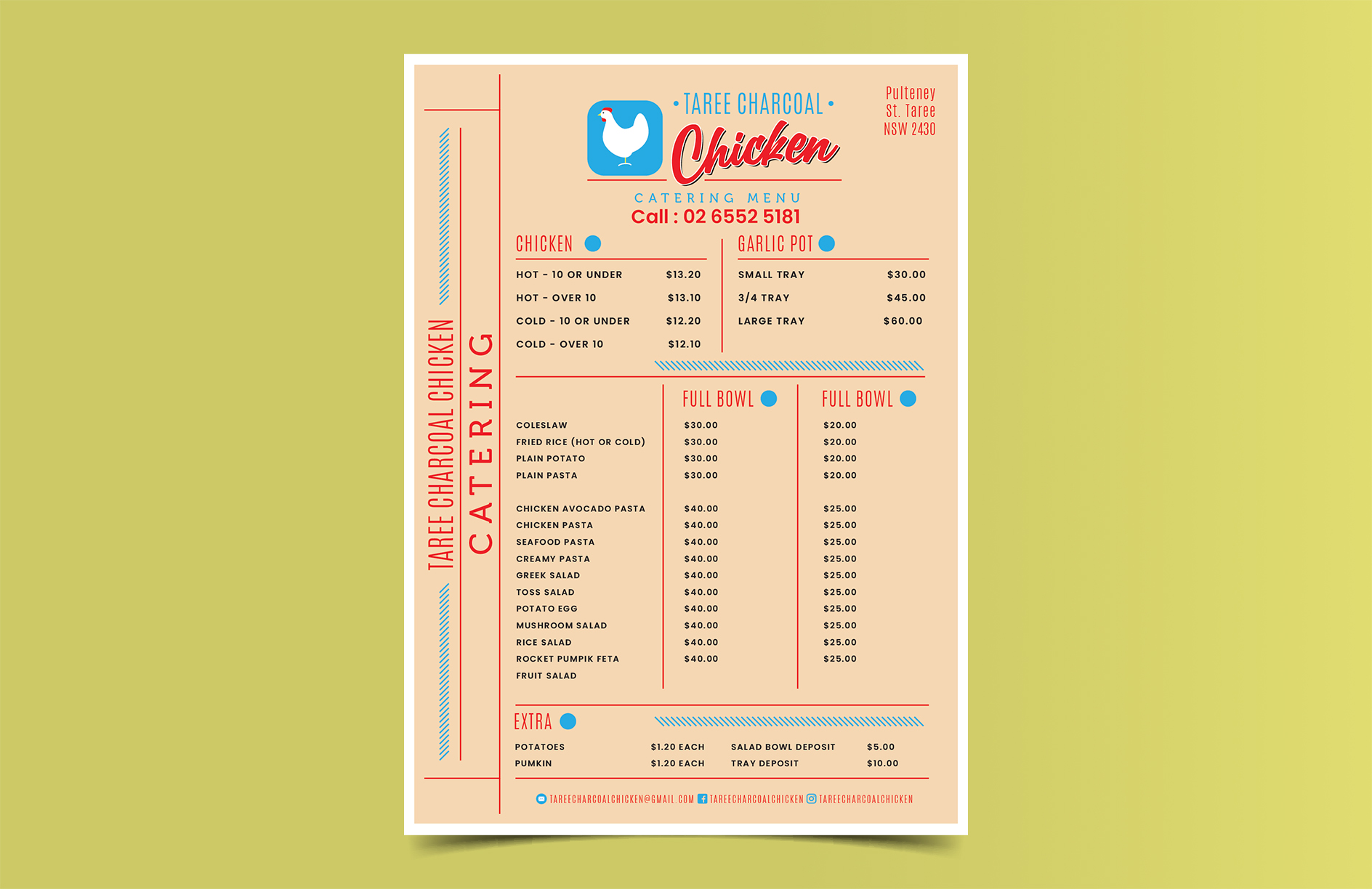 Menu Design for Taree Charcoal Chicken by Priyo Subarkah Design 27973228