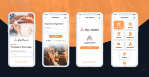 Screen design for customizable church app | App Design by pb