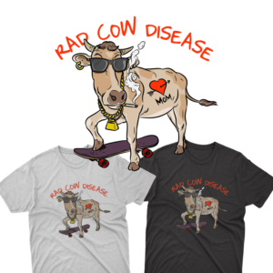 Rad Cow T Shirt Design | Design de T-shirt par delegacydesign