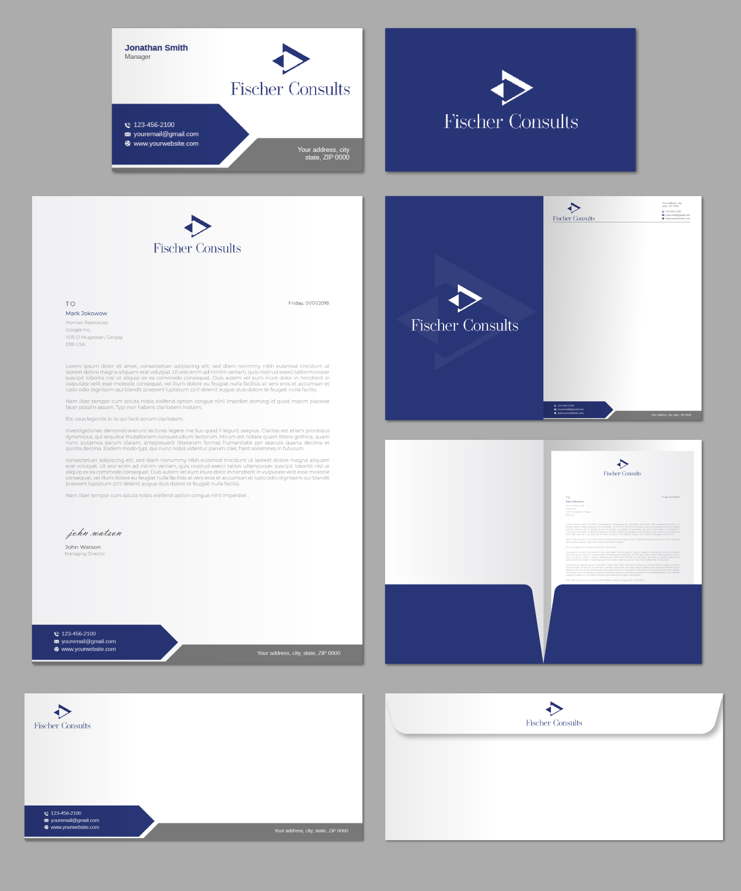Stationery Design by LAXMI DESIGNHUB for Fischer Consults | Design #27963758