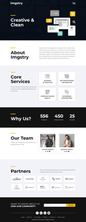 Minimalistic logo and website for imgstry.com | Web Design par VC