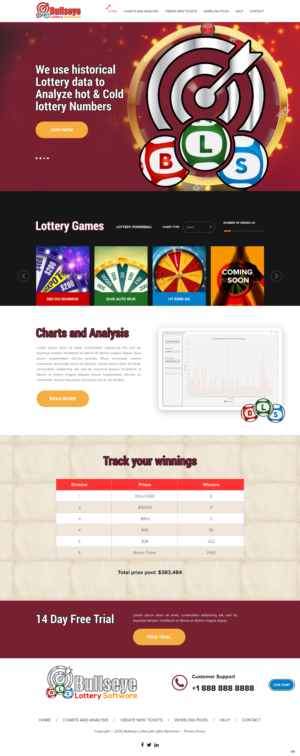 Web Design by pb for Bullseye Lottery | Design: #27983990
