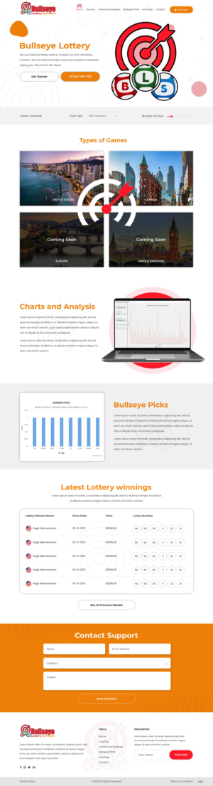 Web Design by pb for Bullseye Lottery | Design: #27989787