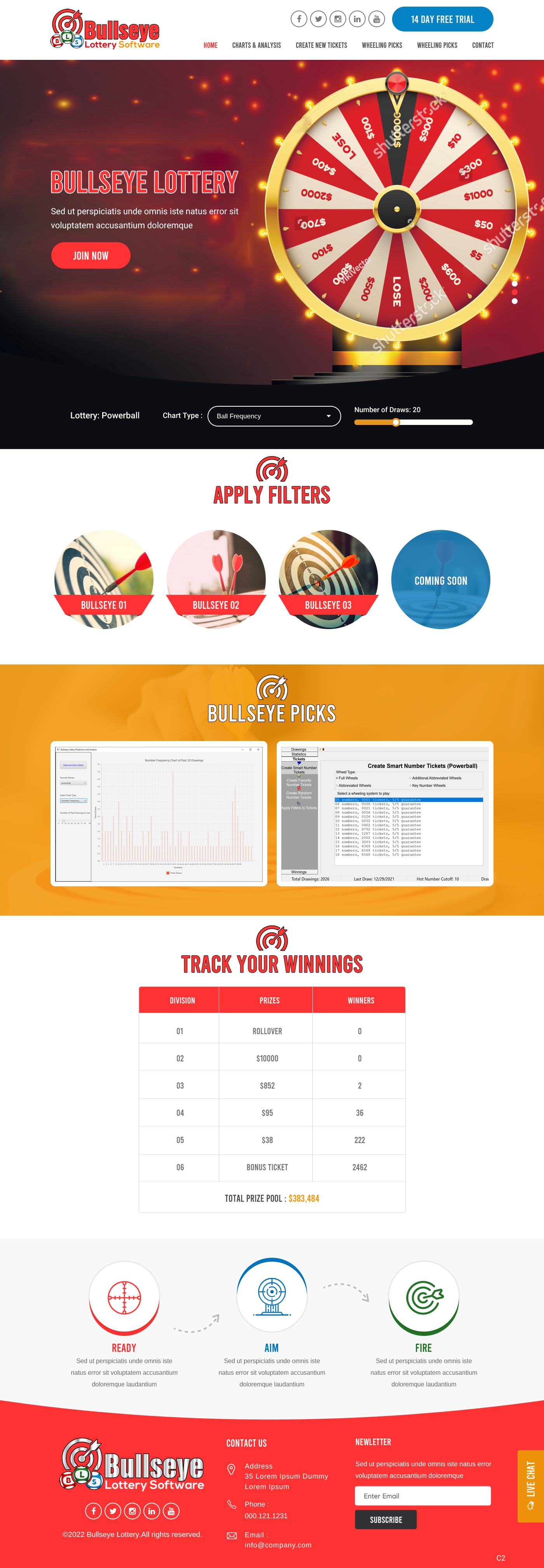 Web Design par pb pour Bullseye Lottery | Design #27989788