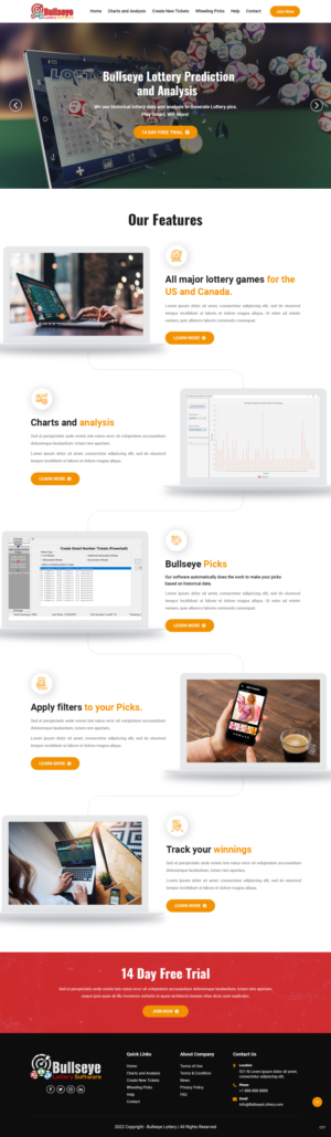 Web Design by pb for Bullseye Lottery | Design: #28004479