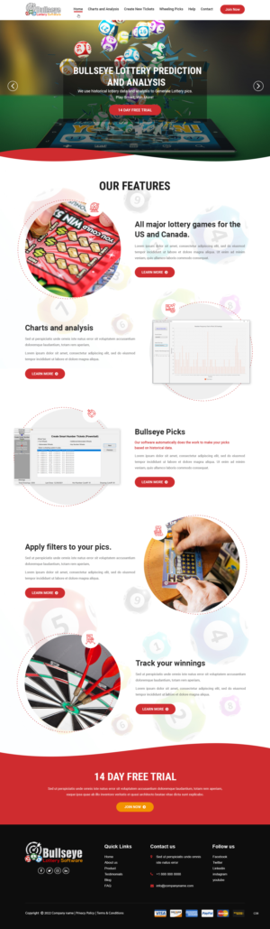 Web Design by pb for Bullseye Lottery | Design: #28004480