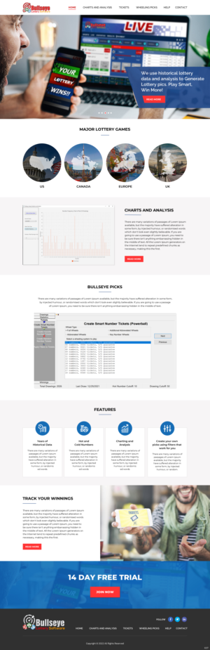 Web Design by pb for Bullseye Lottery | Design: #28010799