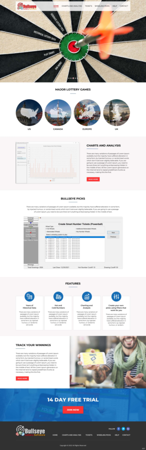 Web Design by pb for Bullseye Lottery | Design: #28022559