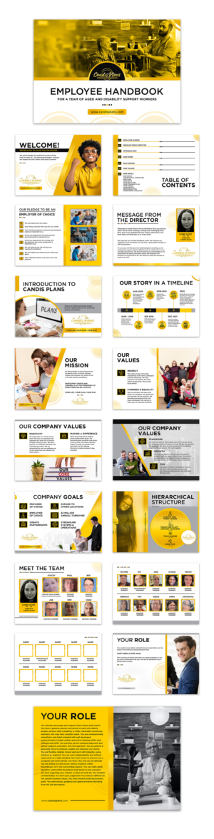 We need a brand new  Employee Handbook for a team of aged and disability support workers | Diseño de Brochure por debdesign
