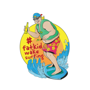 Fat kid wakesurfing logo | Grafik-Design von delegacydesign