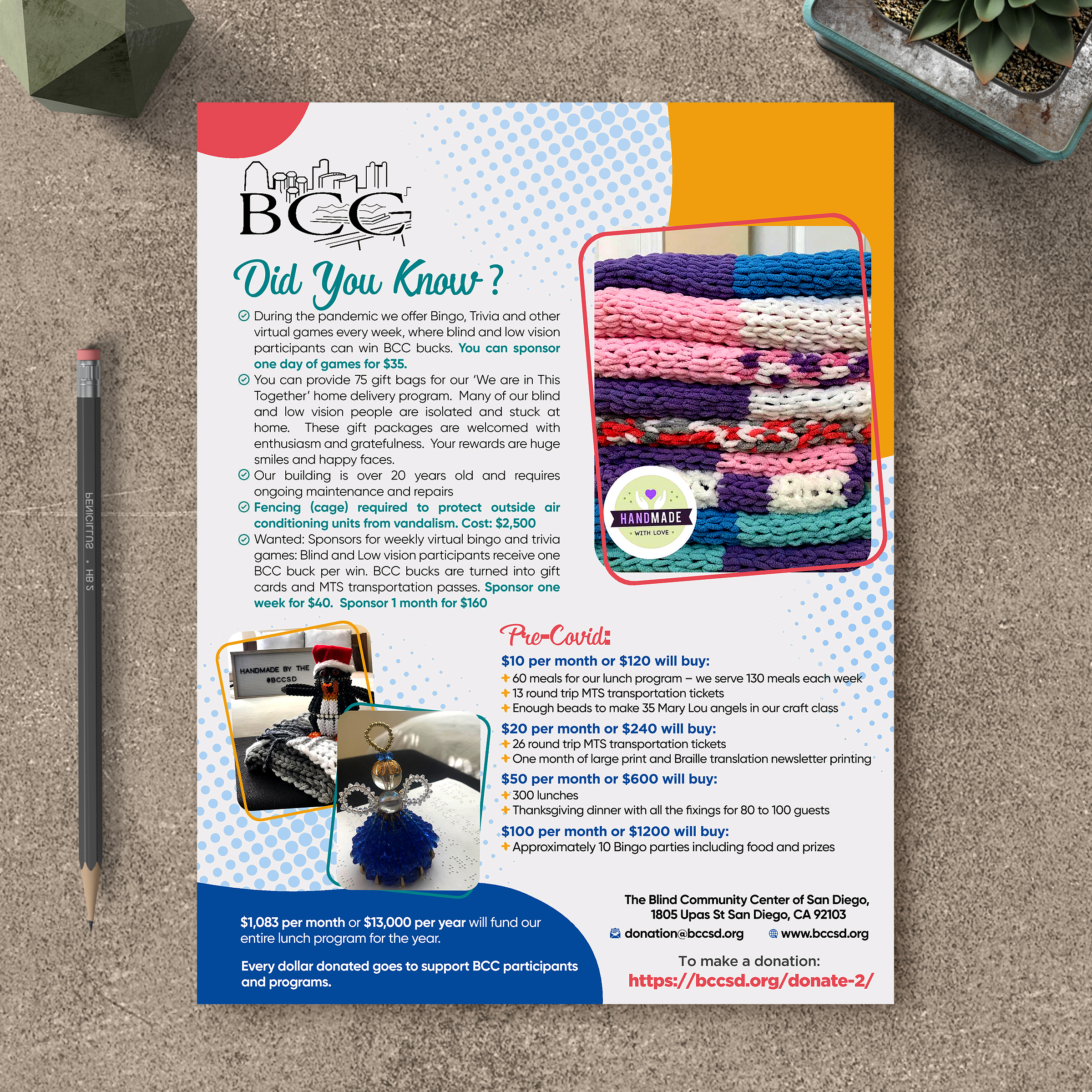 Flyer Design by Designers Hub for Blind Community Center of San Diego | Design #27984390