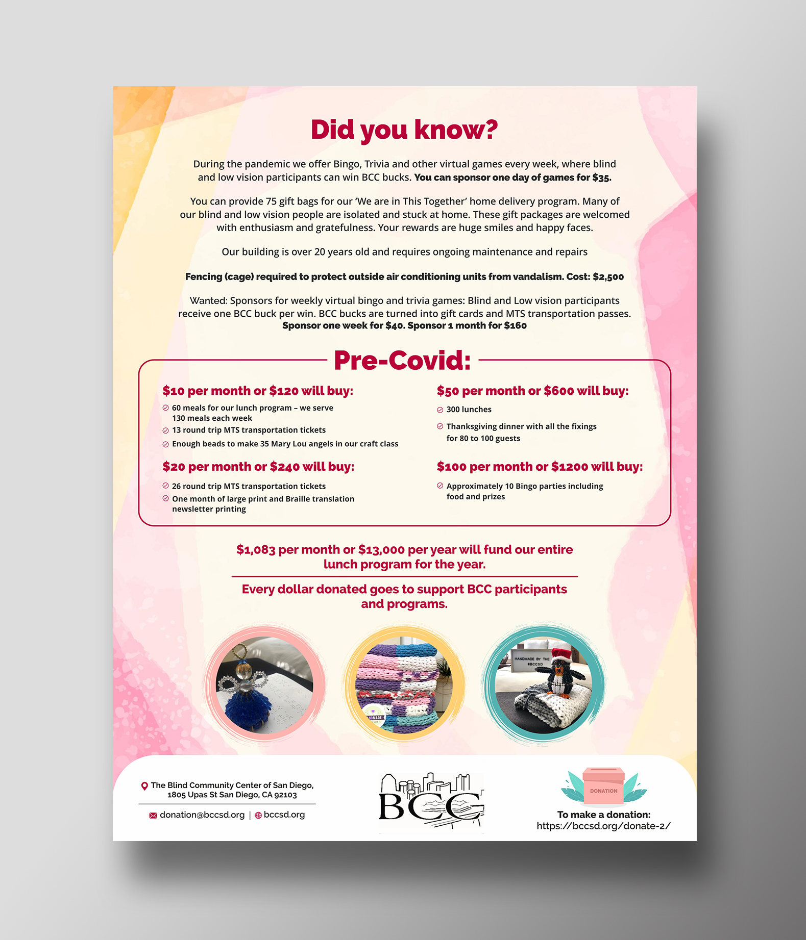 Flyer-Design von KreativeMadz für Blind Community Center of San Diego | Design #27975947