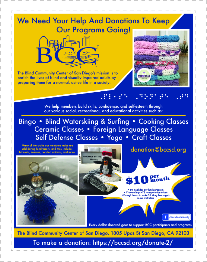 Design de Flyer par JMR Concepts pour Blind Community Center of San Diego | Design #28000222
